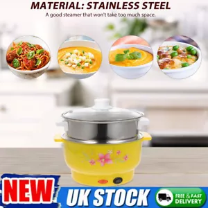 2 IN 1 Electric Rice Cooker Non Stick Cooking Pot Keep Warm with Steaming Basket - Picture 1 of 12