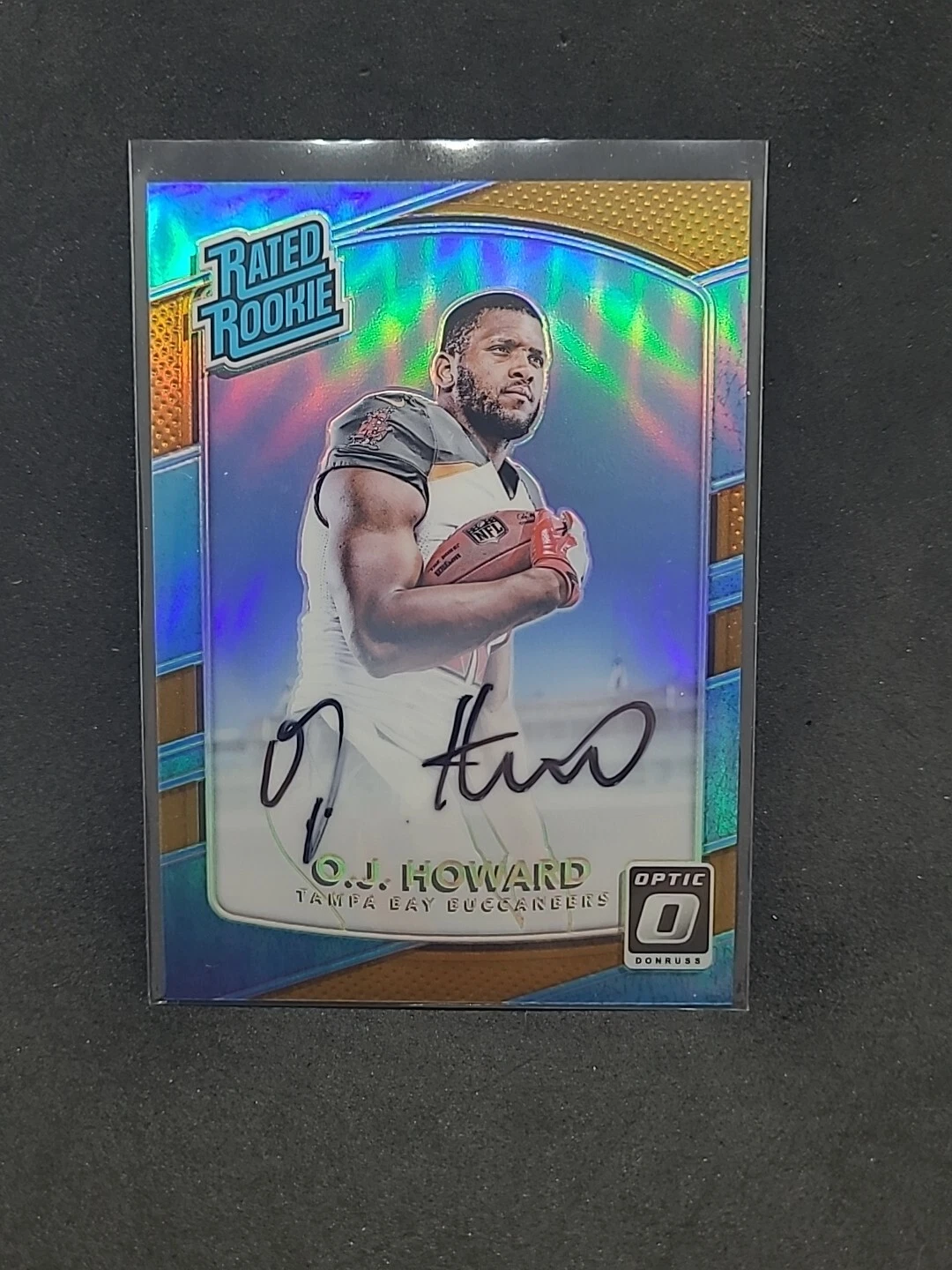 O.J. Howard 2017 Donruss Optic Bronze Rated Rookie Autograph On Card Prizm Tampa