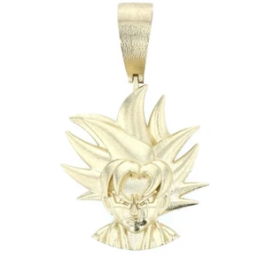 14KT Solid Yellow Gold Goku Pendant - Picture 1 of 2