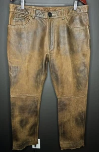 Polo Ralph Lauren 34x31 braune Lederhose RRL Vintage 36 Western Rodeo Jeans Sport - Bild 1 von 6