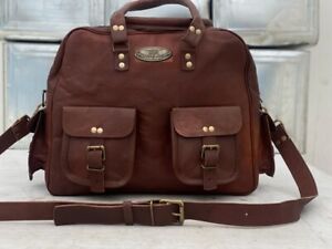 Leather Travel Duffle Sports Bag Airplane Luggage Carry-On bag For Men & Women