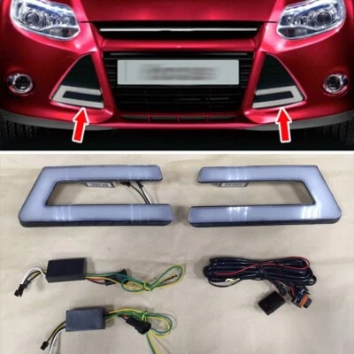 High Power LED Daytime Running Lights Lamps DRL Fits FORD FOCUS MK3 4D 5D 12-14 Foto 1 de 4