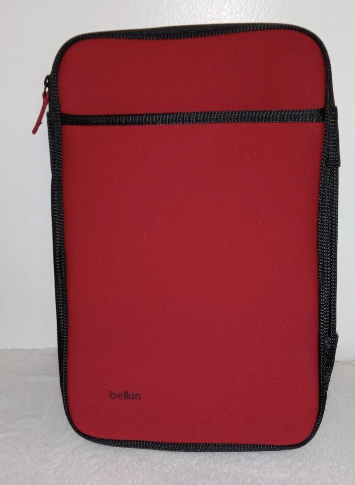 Funda para portátil Belkin 11 pulgadas roja forrada con bolsillo con cremallera B2B081-C02 NUEVA en plástico Foto 1 de 4