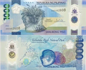 Philippines 1000 Pesos 2022 P 241 a AA Prefix Polymer UNC - Picture 1 of 3