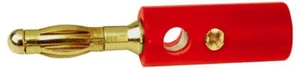 Spina a banana 4 mm con coperchio in plastica dura e terminali a vite placcati oro rosso - Foto 1 di 2
