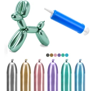 30 Stück Glossy Modellierballons Farbmischung mit Ballonpumpe 130cm DIY Ballons - Bild 1 von 4