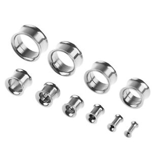 2PC Steel Screw Fit Double Flare Saddle Flesh Tunnel Ear Plug Expander 5 - 20mm