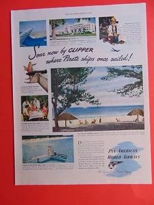 1946 PAN AMERICAN WORLD AIRWAYS Caribbean Islands photo art print ad - Picture 1 of 1