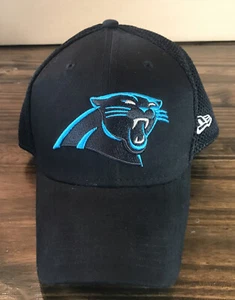 Carolina Panthers NFL New Era 39Thirty Hat Cap Black Mesh Flex Fit Adult Med/Lg - Picture 1 of 7