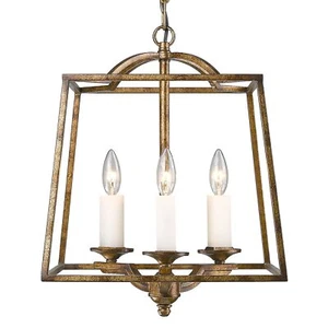 Golden Lighting 3072-3P GG Athena Foyer - Caged, Grecian Gold - Picture 1 of 8