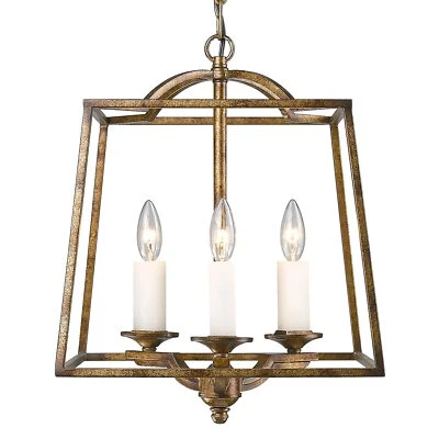Golden Lighting 3072-3P GG Athena Foyer - Caged, Grecian Gold - Image 1 of 4