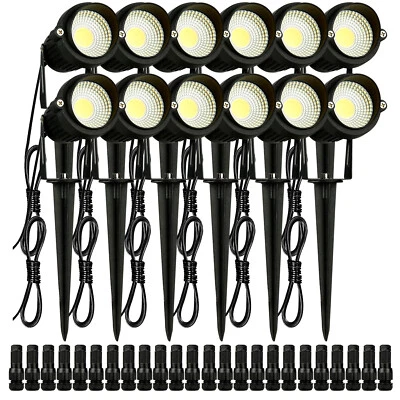 12 Pack Landscape Lights 6W Low Voltage Outdoor Spotlight  DC/AC 12V 24V - Image 1 of 4