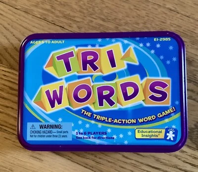 Tri-Words Game by Educational Insights Great Game Ages 6-Adult-Complete-Mint - Image 1 of 3