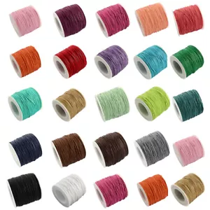 100yards/roll Environmental Waxed Cotton Thread Beading Cords Craft String 1mm - Picture 1 of 66