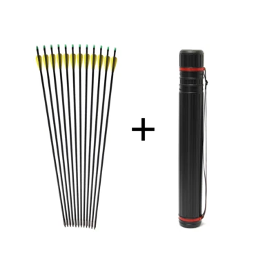 33" Archery Fiberglass Arrows SP 500 Compound Recurve Bow Hunting Arrow Quiver - Image 1 of 4