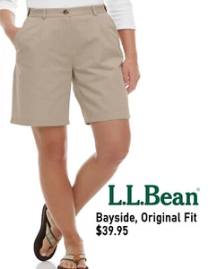 L.L. BEAN Women's Wrinkle-Free Bayside Shorts, Original Fit Sz 18   $39.95 New - Picture 1 of 4