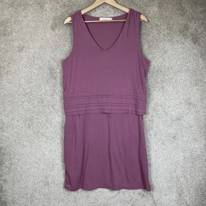 Mododoc Dress Womens Large Purple Cotton Blend Sleeveless Stretch Pockets- 3319* - Picture 1 of 12