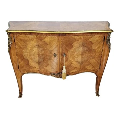 SUPERB Antique FRENCH 19th C Kings & Tulip Wood Inlaid Buffet SERVER Bar COMMODE - Image 1 of 4