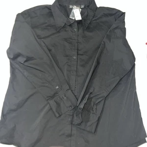 Camisa básica New York & Co 7th Avenue para mujer XL negra manga larga con botones 275 - Imagen 1 de 10