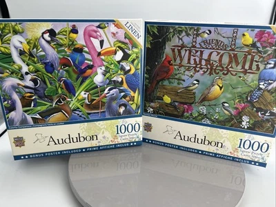 MasterPieces Audubon Colorful Companions/Perched 1000 Pc Puzzle Sealed Pieces - Image 1 of 4