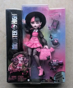 Nuova bambola Monster High Draculaura animale domestico pipistrello gatto conte favoloso vestito strega rosa - Foto 1 di 8