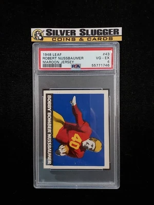 1948 Robert Bobby Bomber Nussbaumer Leaf Maroon Jersey #43 PSA 4 Redskin Vintage - Image 1 of 2