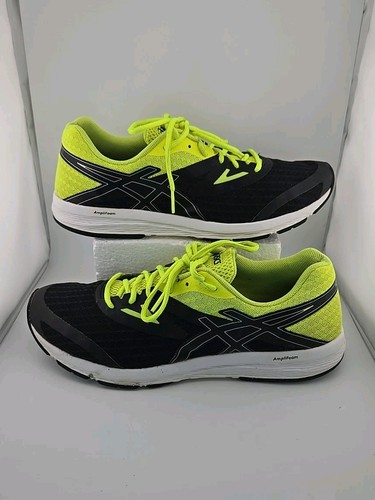 Scarpe da corsa uomo Asics Amplica T825N taglia 11 5 nero verde fluo