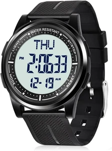 Digitaluhr Herren Damen Wecker Stoppuhr Dualzeit Armbanduhr Geschenk Herrenuhr - Bild 1 von 19