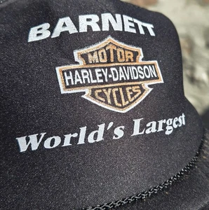 Vintage 80er Harley Davidson El Paso Texas Snapback Seil Trucker Mütze Kappe schwarz Mesh - Bild 1 von 4
