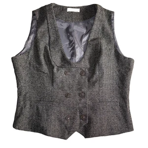 Belle Poque XXL Tweedy Chaleco Gris Chaleco Retro Academia Cottage Core C-45 2XL - Imagen 1 de 9