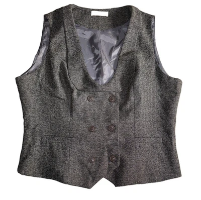 Belle Poque XXL Tweedy Chaleco Gris Chaleco Retro Academia Cottage Core C-45 2XL Foto 1 de 4