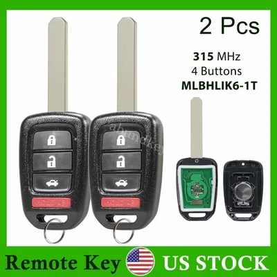 2 Para 2014 2015 2016 2017 2018 Honda CR-V 4B Mando a distancia Llavero Entrada MLBHLIK6-1T Foto 1 de 4