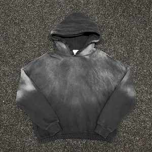 Mooji Mooji Hoodie Mens Large Gray Faded Distressed Sweatshirt Pullover Made USA - Picture 1 of 3