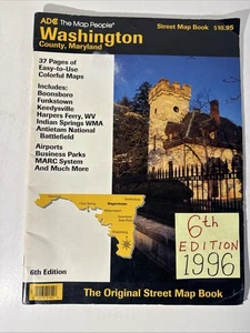 Washington County Maryland Street Atlas 1996 ADC Guide Hagerstown MD Road Map - Picture 1 of 14