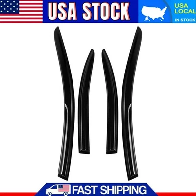 Rain Guards For Mitsubishi Lancer 08-17 JDM 3D Wavy 4Pcs Mugen Style Tape-on - Image 1 of 4