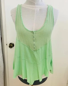 Urban Outfitters Tunic Mini Dress Boho Pieced Electric Green Tank Top Sz S - Picture 1 of 10