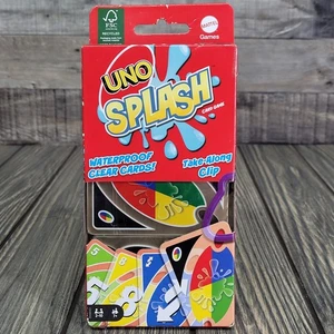 UNO Splash Waterproof Clear Card Game with Take-Along Clip New/Sealed - Picture 1 of 7