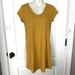 Gap Dress Womens S Cotton Pullover Scoop Neck Short sleeve Mustard Yellow Mini - Picture 1 of 8