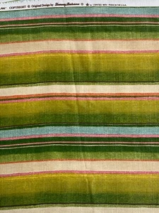 3 Yards TOMMY BAHAMA KALANI FRESCO Green Blue Stripe 100% Cotton Fabric 54"W - Picture 1 of 7