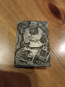 Vintage Printing Letterpress Printers Block Metal Cut "Santa" - Picture 1 of 5