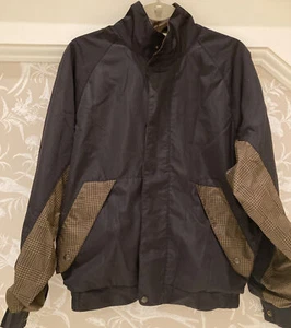 DryJoys by FootJoy Men's Sz S Black Brown Hounds Tooth Plaid Jacket Windbreaker - Picture 1 of 6