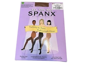 NWT SPANX All The Way Tummy To Toes Full Length Nude Panty Hose Size E Med Cont - Picture 1 of 5