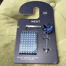Men's Next  pocket square and lapel pin And Pin Set new Fathers Day / Wedding