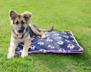 Hy Einhorn Druck leicht zu reinigen wasserdicht Nylon Ripstop bequeme Hundebett Matte marineblau/pink - Bild 1 von 3