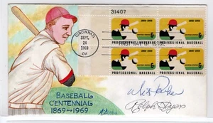Ralph Dyer Hand Painted Baseball 1381 FDC Autographed Wes Parker Dodgers Content - Picture 1 of 3
