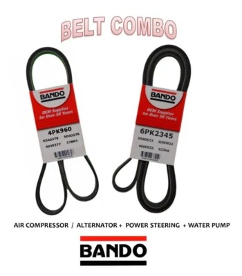 Cinturón Serpentine BANDO OEM 2 piezas apto para Cadillac, Chevrolet, GMC V8 6,0 L Alt 105 Amp  Foto 1 de 4