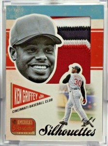 Ken Griffey Jr. 2013 Panini Americas Pastime Silhouettes 3 color GU Patch #d 1/1