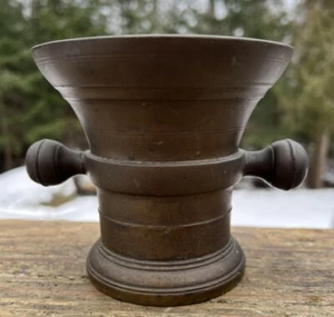 Antique 18thC Bronze Apothecary Mortar Excellent Form 5.5 X 4.25 Inches - Picture 1 of 14
