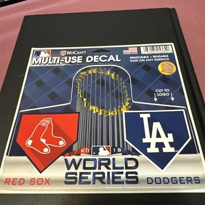 2018 World Series Dueling 5x6 Multi Use Decal Boston Red Sox VS L.A Dodgers MLB - Image 1 of 2