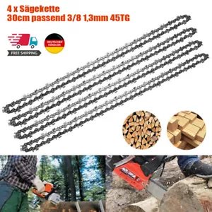 4x Sägekette 30cm 45TG 3/8 P 1,3mm für Makita Einhell Dolmar Ikra Kette Bosch DE - Bild 1 von 11